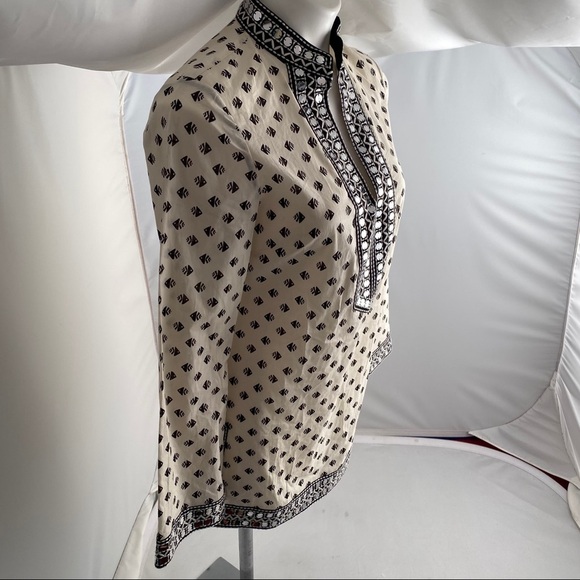 Tory Burch multicolor fish print tunic cream and black 6 - Picture 4 of 15